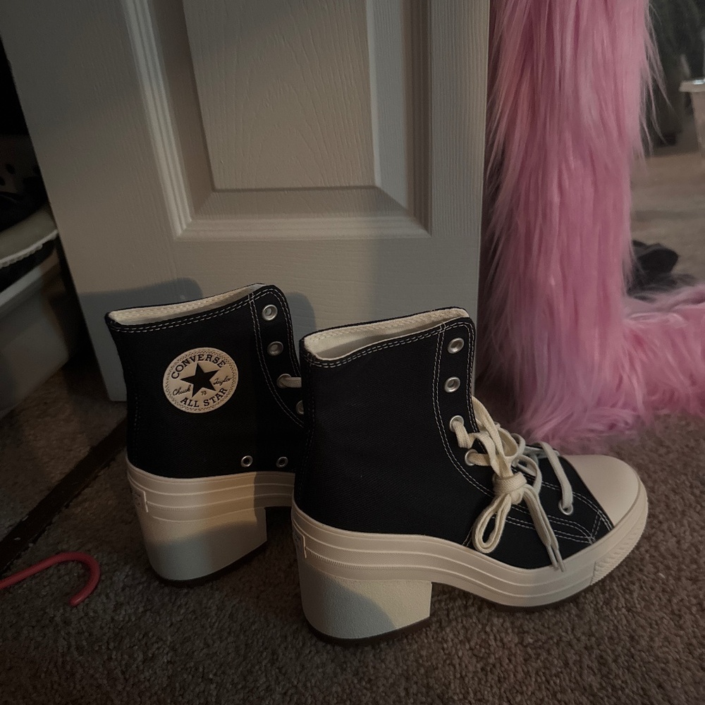 Converse Black Canvas Platform High-Top Sneakers